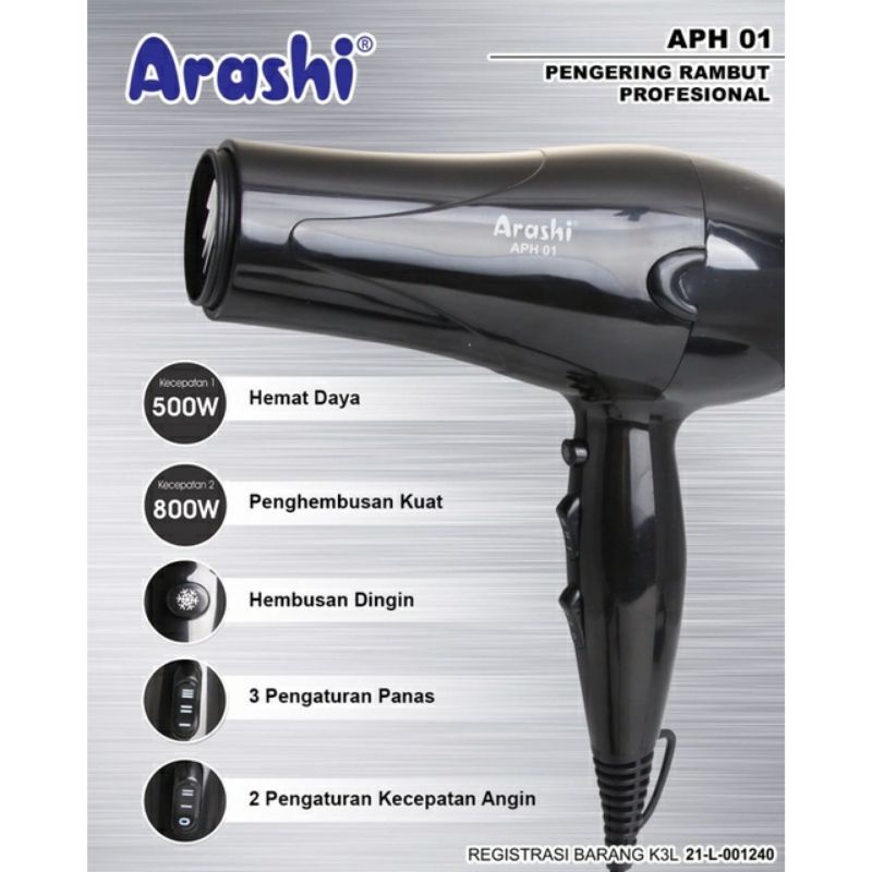 Arashi Hair Dryer APH 01 Professional Hair Dryer
