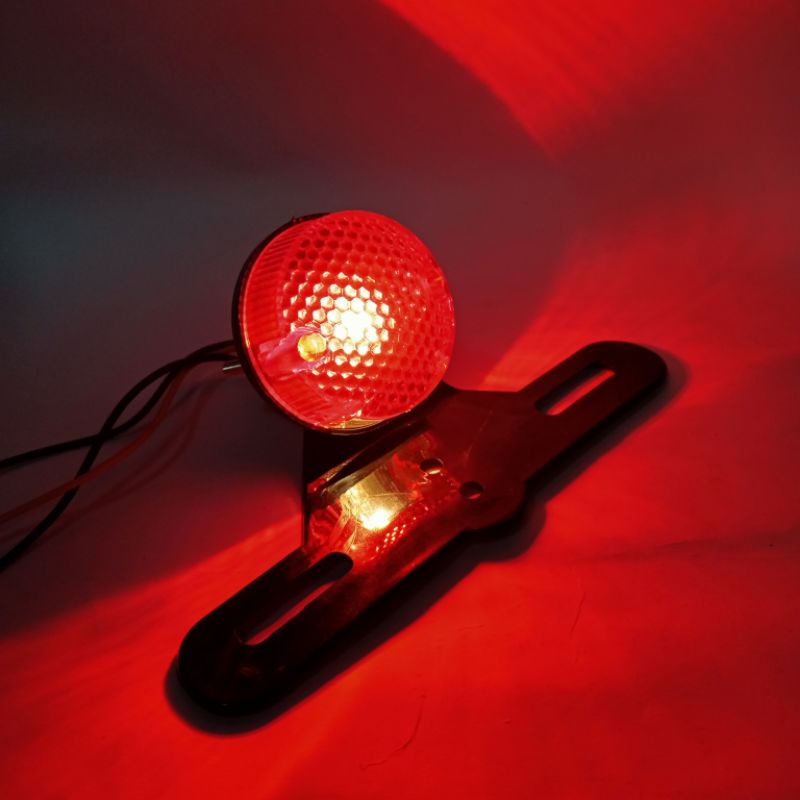 Lampu Stop Bulat Polos Japstyle Bulat Polos Stoplamp Bulat Donat ABS Lampu belakang CB Custom Caferace