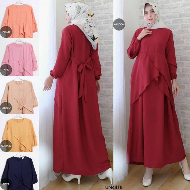 GAMIS LAPIZ LAYER CREPE FIT TO L GAMIS WANITA ORI DRESS MUSLIM FASHION TERBARU ORIGINAL REALPICT