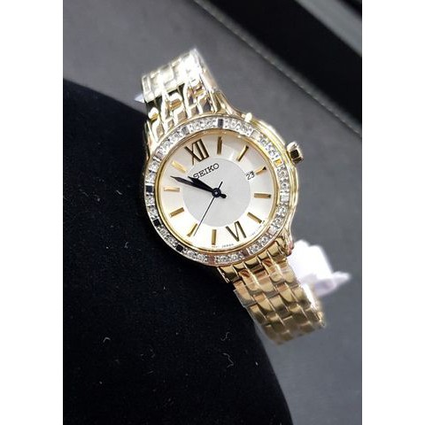JAM TANGAN WANITA SEIKO SXDG76P1 GOLD SWAROVSKI ORIGINAL MURAH