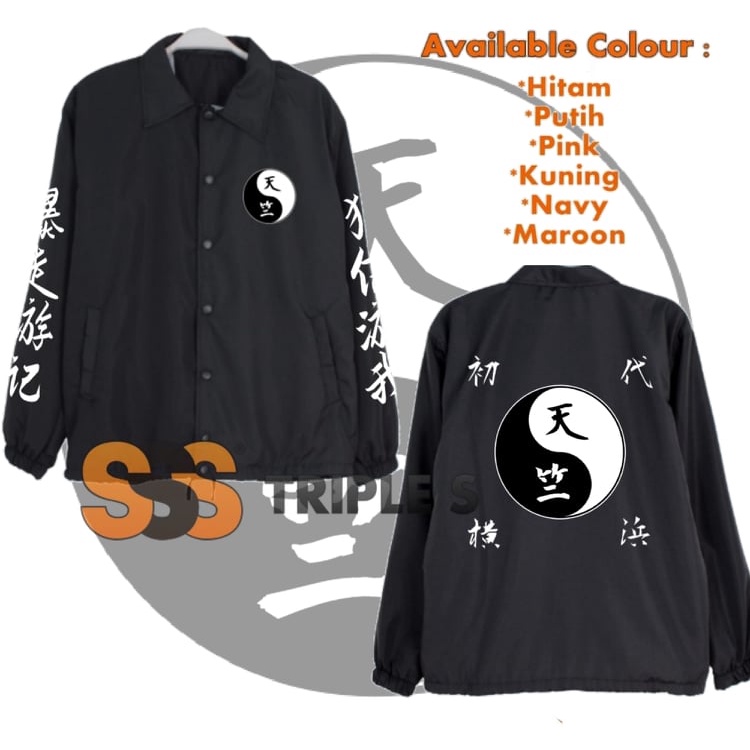 COACH JAKET TENJIKU GANG JAKET DESPO SKIT WATERPROOF SABLON ANIME TOKYO REVENGER TENJIKU GENG