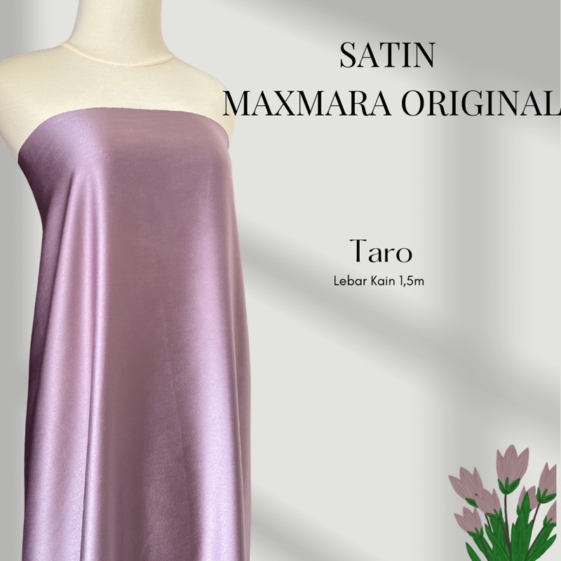 Kain Satin Saten Silk Lux Ori Bahan Maxmara Meteran Mewah Warna Ungu Taro