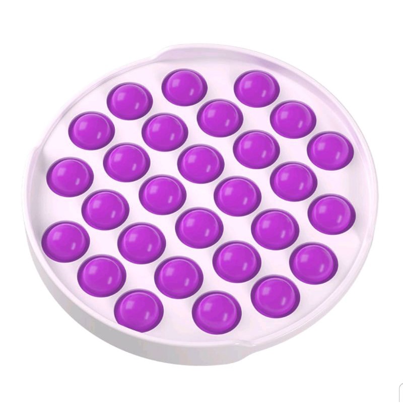 SIMPLE DIMPLE POP IT NEW GLOW IN THE DARK TERBARU / MAINAN ANAK MURAH / POP IT SILIKON PEREDA STRESS-Round Purple PVC