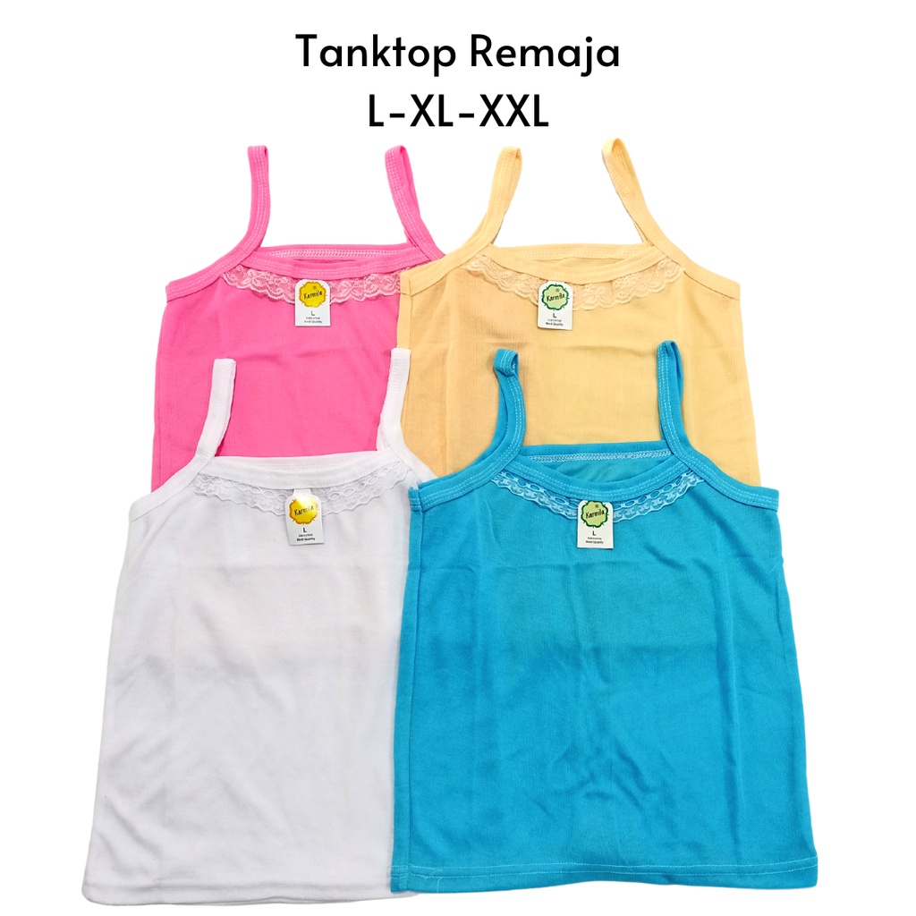 Kaos Dalam Renda Remaja Wanita Tanktop Kamisol L XL XXL Singlet Abege Tank Top Kaos Dalem Cewek