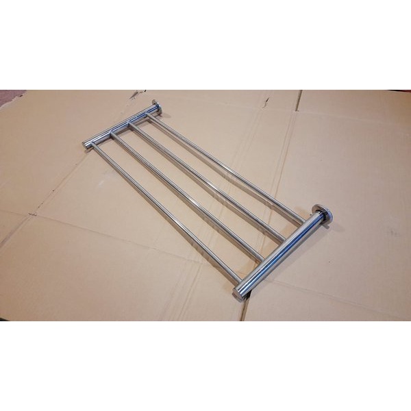 Rak 4 bar Handuk Rak Kamar Mandi Gantung Dinding Stainless panjang 65 cm