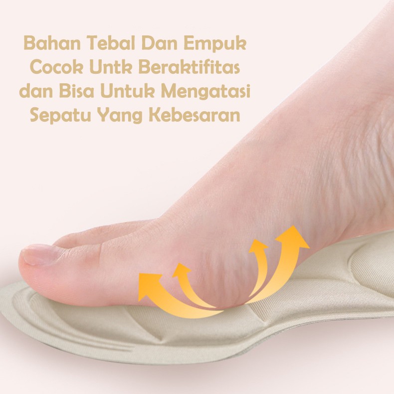 Insole Sepatu Wanita Empuk High Heels Anti Lecet 4D Alas Kaki Sepatu Bantalan Sepatu 1 Pasang