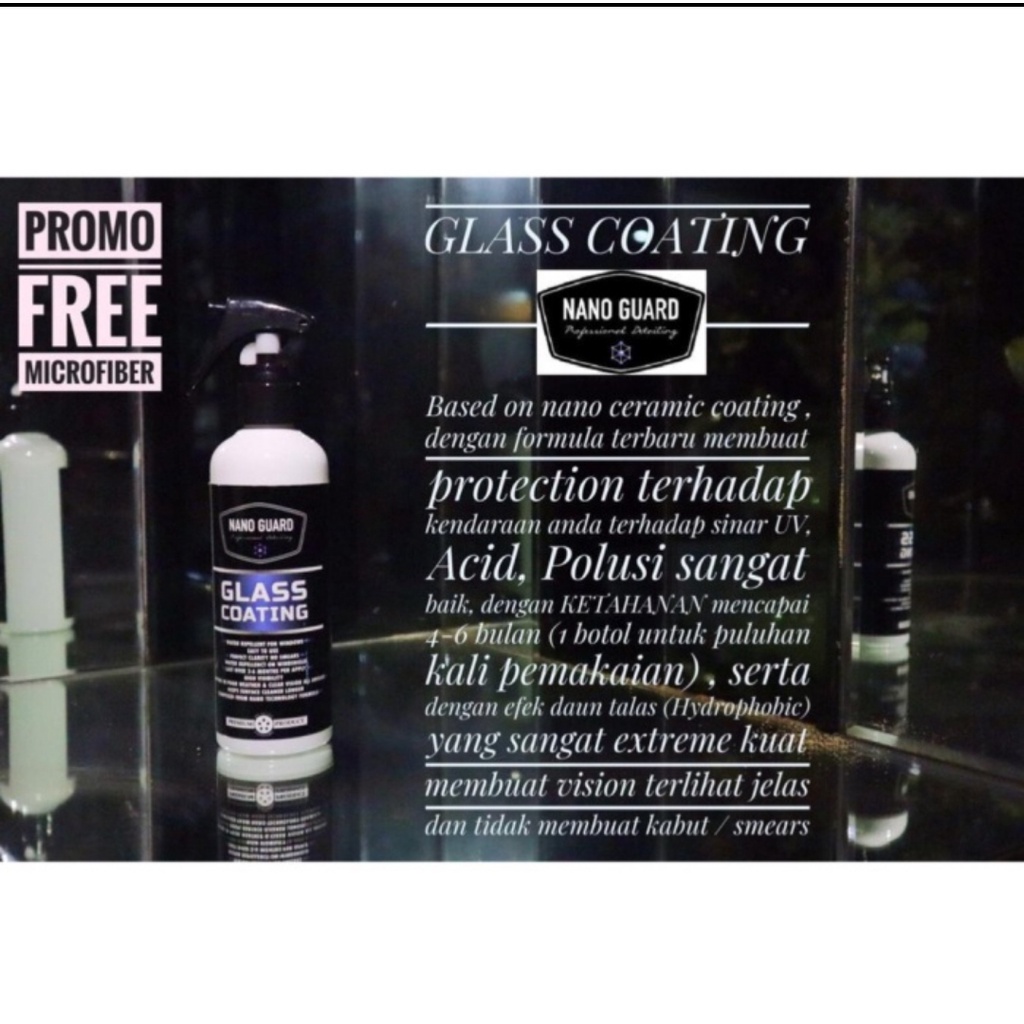 Glass Coating Rain Drop / Water Repelent Promo Free Microfiber