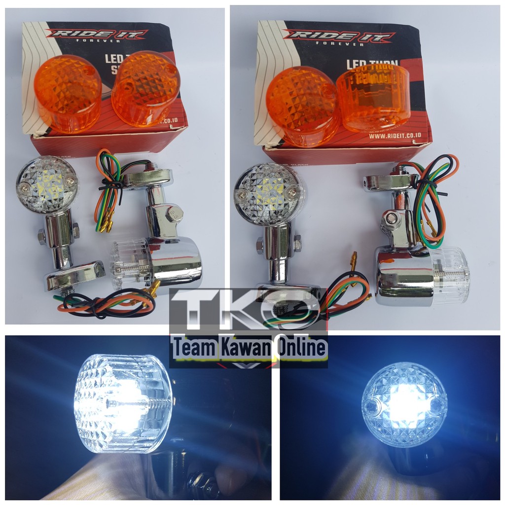 RETENG RITING LED SEIN PALU BULAT dan palu kotak RIDE IT DOUBLE MIKA DIAMOND