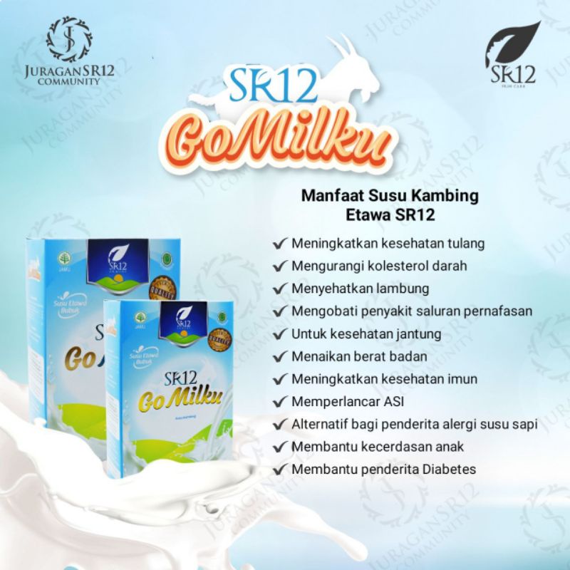 

GoMilku SR12 200gr - Susu Etawa SR12 - Atasi Sesak Nafas/Asi Booster/Kaya Kalsium/Aman untuk Lambung