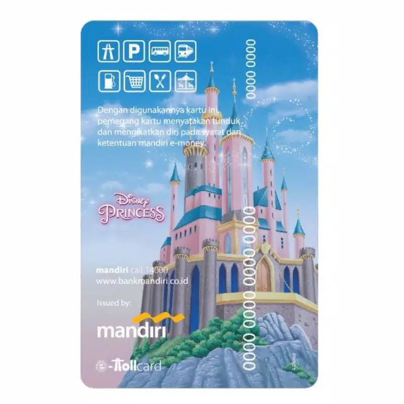 eMoney Card DISNEY PRINCESS - Five (5) DISNEY PRINCESS ORI /Like eTOLL Tapcash Flazz or Brizzi