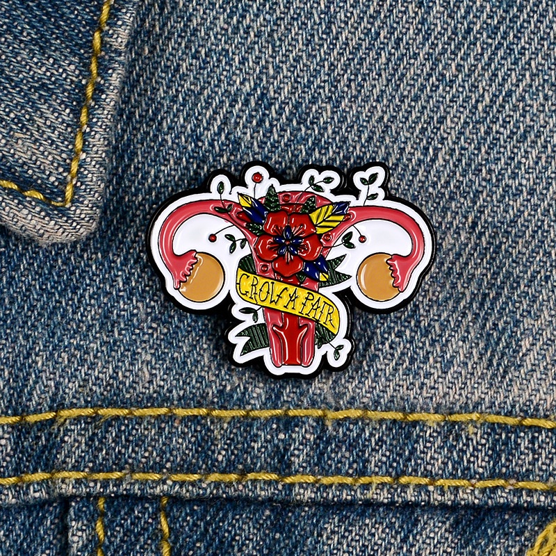 Bros Pin Enamel Bentuk Kartun Uterus Power Untuk Wanita