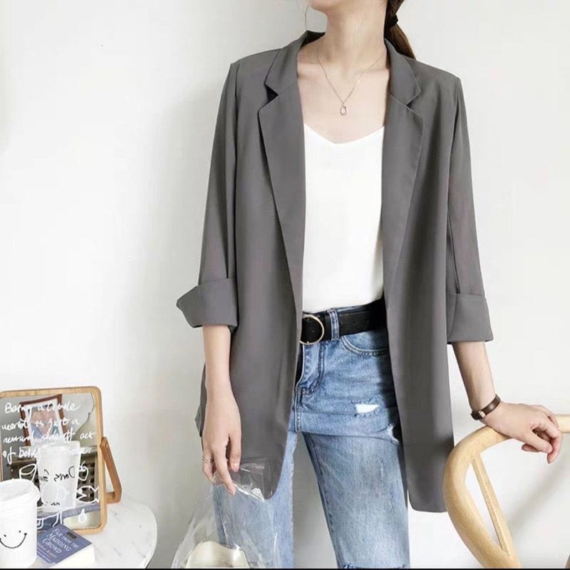 Blazer Korean Wanita Blazer Basic Kasual/Formal Size M-L-XL Terkini