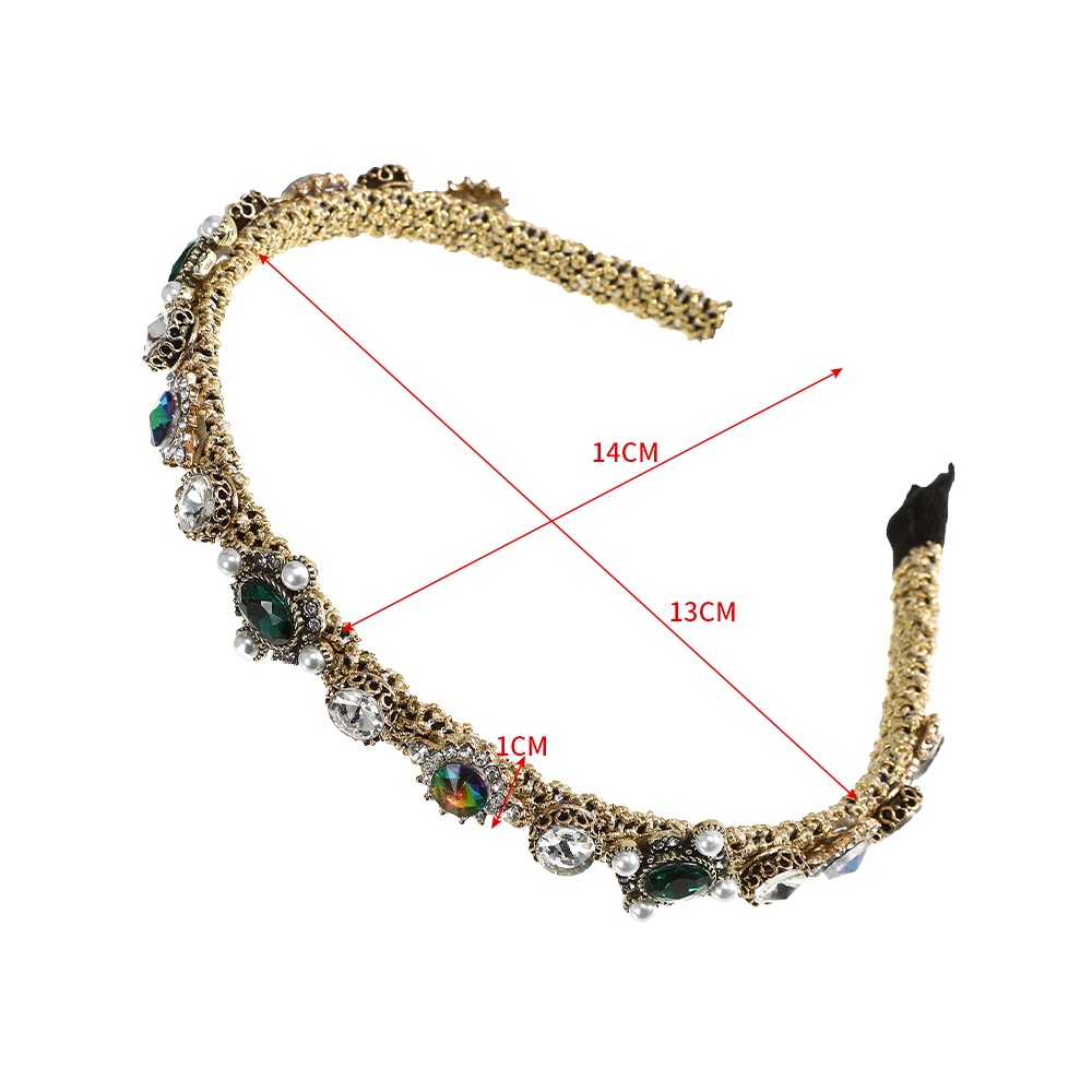 Fashion Rhinestone Pearl Headband Temperament Diamond Crystal Hair Bands for Women Hair Accessories