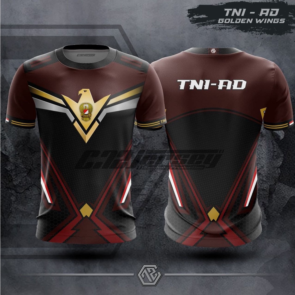 KAOS JERSEY TNI AD GOLDEN WINGS FULLPRINT / JERSEY TNI AD FULLPRINT PREMIUM / TNI AD