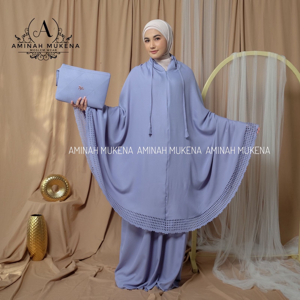 Mukena Dewasa Shakilla 2 in 1 Laser Cut Mewah Aminah