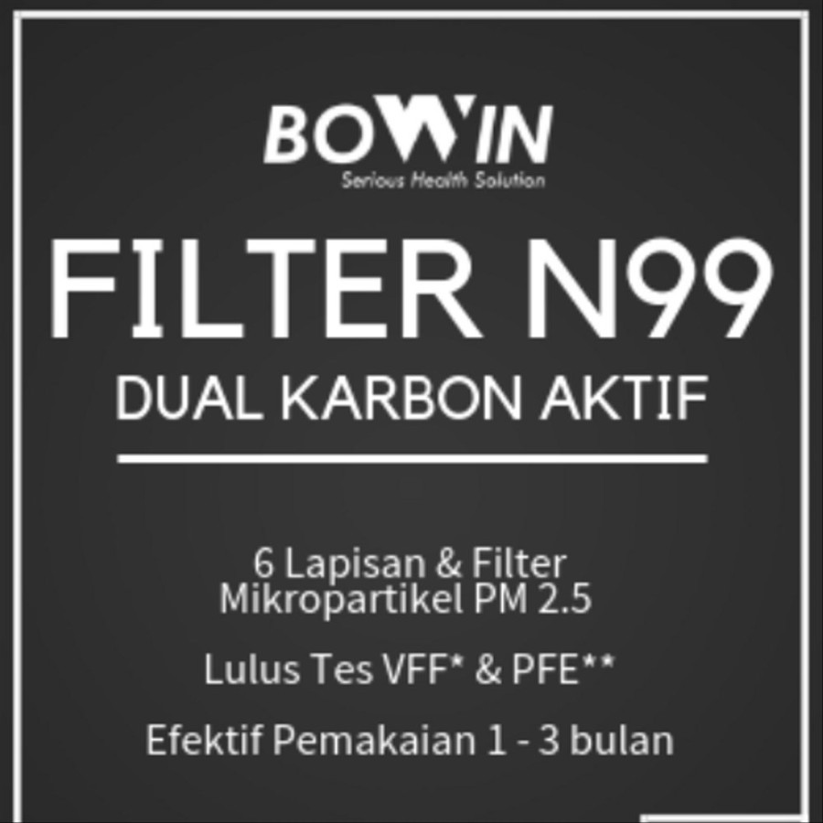 ISI 1 PCS Bowin Filter N99 - Double Karbon Aktif