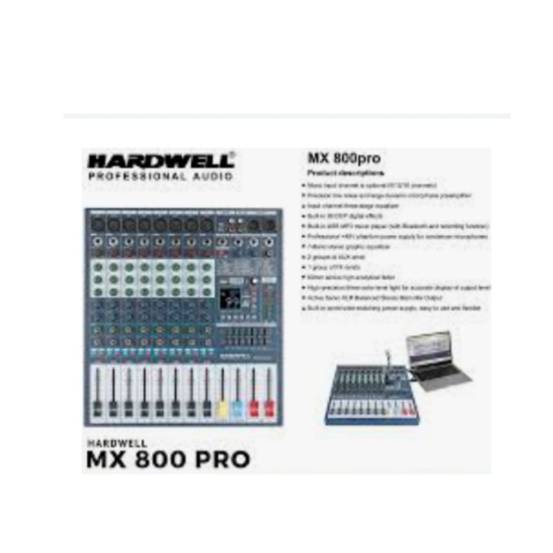 Mixer Hardwell MX 800 PRO, 8 Channel mixer audio Hardwell, original garansi resmi