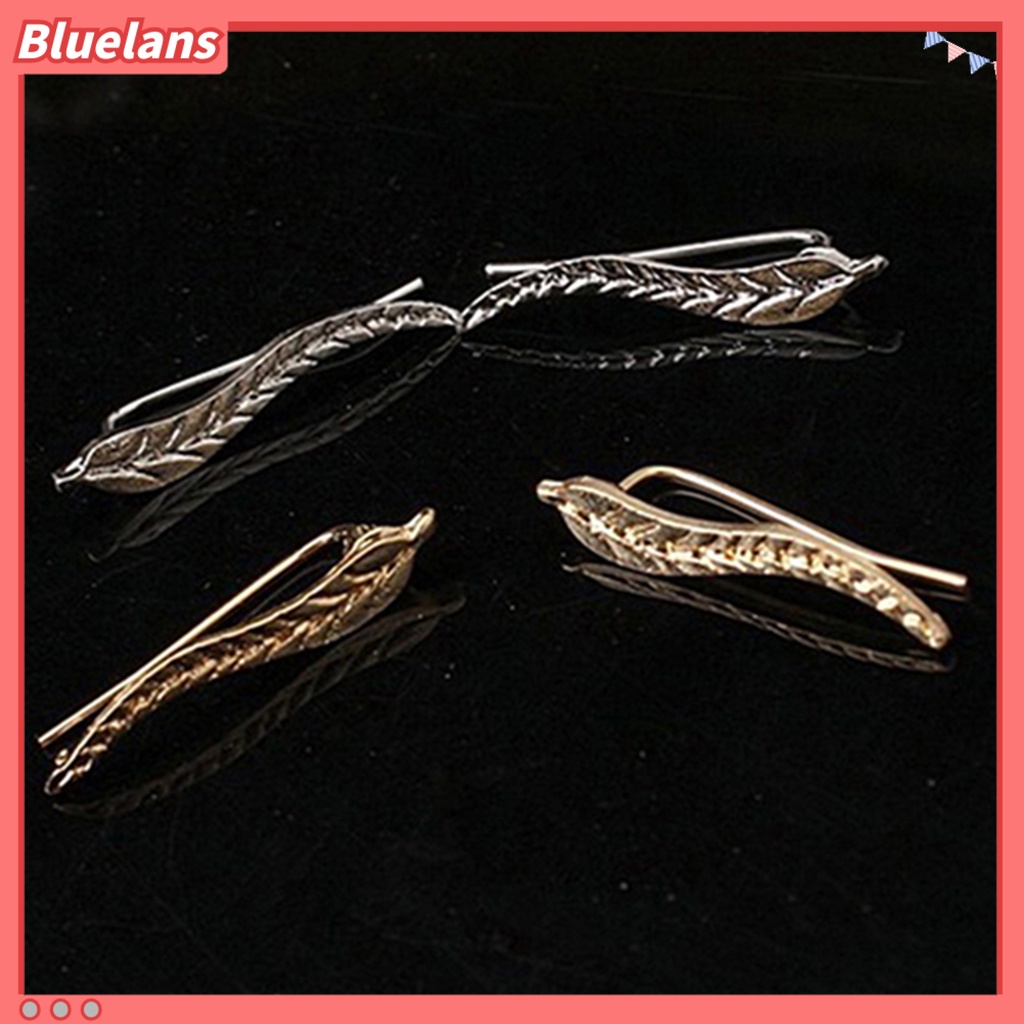 Bluelans 1 Pair Ear Stud Leaf Shape Exquisite Alloy Fashion Stud Earring for Women