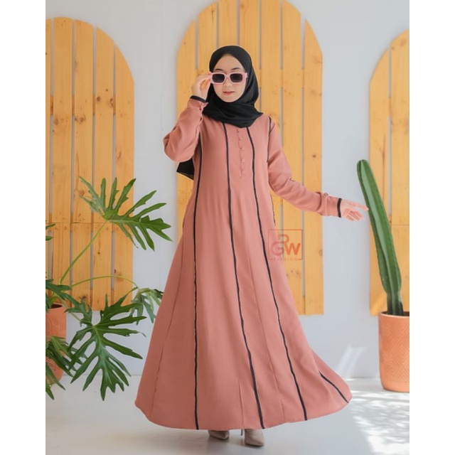 NAIMA RGW DAN DANIA ZR DRESS MUSLIM BAJU WANITA MUSLIMAH OOTD FASHION HIJAB HIJABERS POLOS ITYCREPE KATUN MURAH ECER GROSIR TERBARU