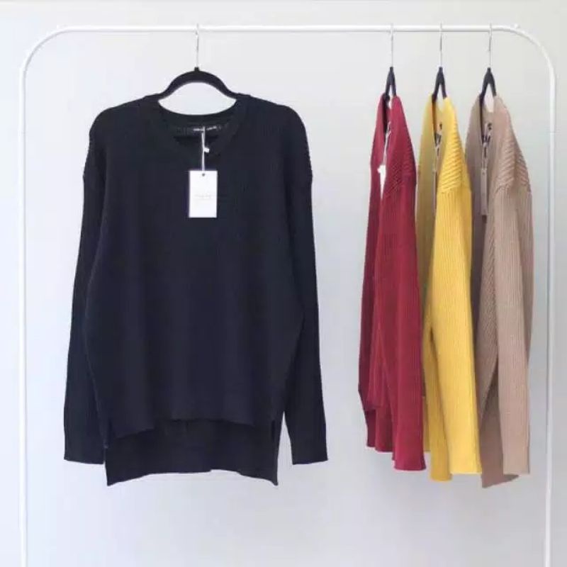 Sweater Knit V Neck/Viona V Neck
