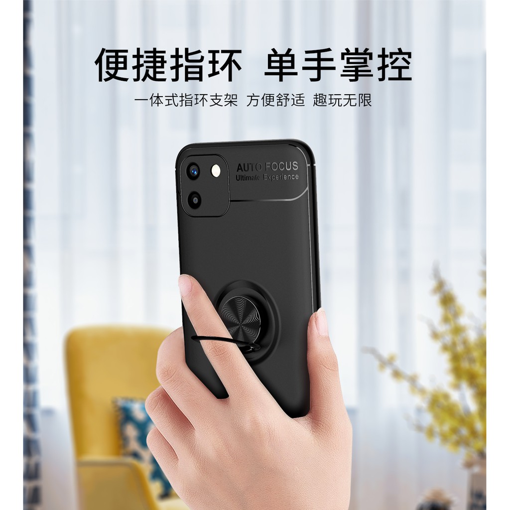 Autofocus Magnetic Ring Case for Oppo Realme C11 Invisible Case Auto Focus iRing - Hitam