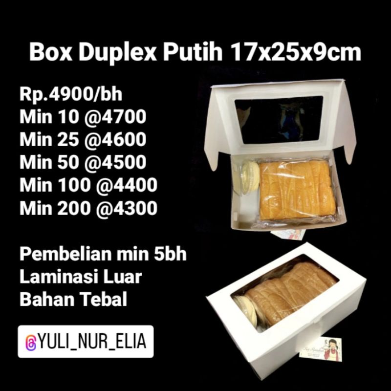 

Box Duplex 17x25x9cm Putih Tanpa Sekat