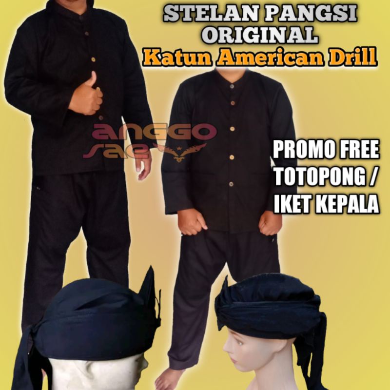 Stelan Baju Pangsi Dewasa Katun Tebal American Drill Murah Terlaris Ukuran Jumbo Size s-xxxl Promo free Totopong by anggosae Baju Pangsi Dewasa Adat Sunda Size S M L XL XXL XXXL Original