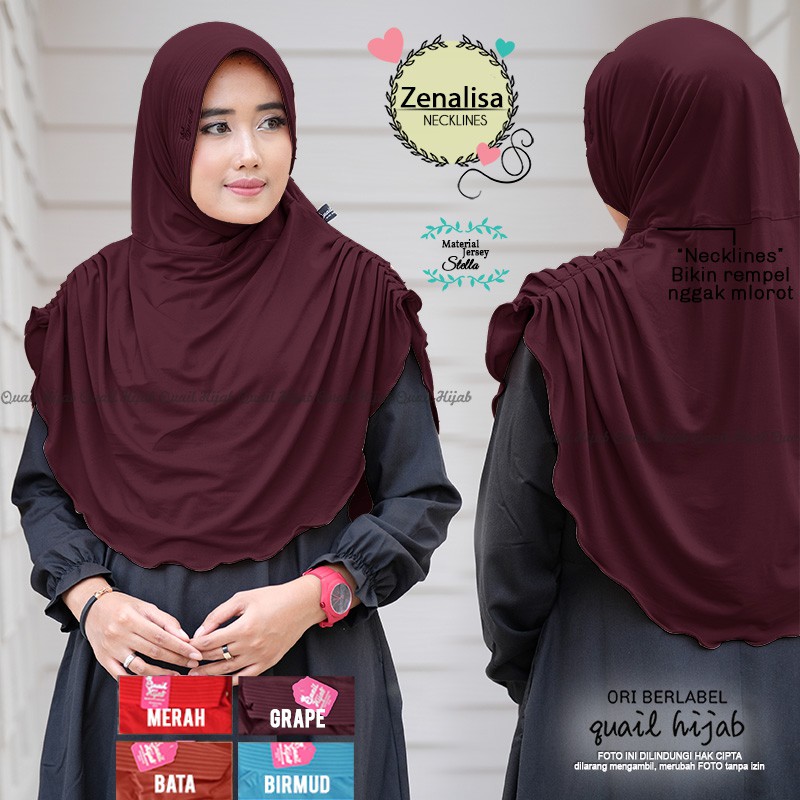 PROMO QUAIL | Zenalisa Hijab | JILBAB KHIMAR SYARI INSTANT BERGO PET ANTEM KERUDUNG by Quail Hijab