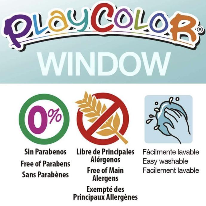 

PLAYCOLOR WINDOW PAINT STICKS 12 COLORS WASHABLE WINDOW MARKER
