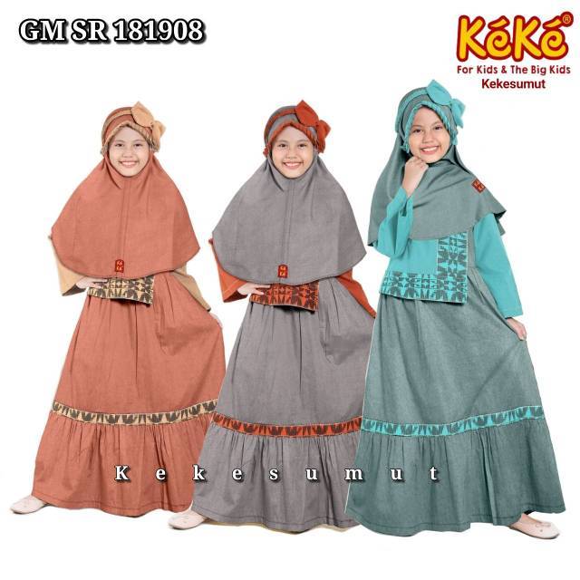 Kekesumut Baju Muslim Gamis anak Katun GM SR 181908 Keke ...