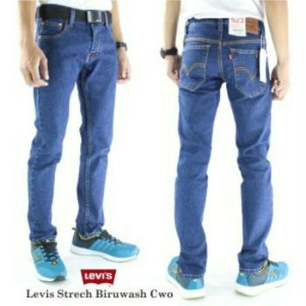 Celana Jeans Pria Basic Standar Premium Warna Biru Model Reguler