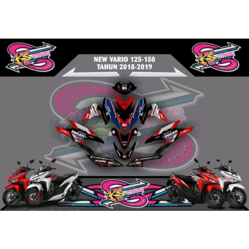 Stiker Vario 125-150 Livery Ducati