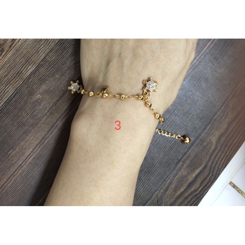 Fifi Fashion Gelang Nori Kombinasi lada gantung Lucu Model Perhiasan Lapis emas 004 28#