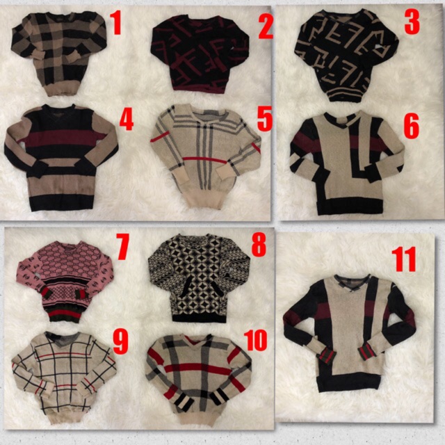 sweater gucci anak 5-6thn dan burberry