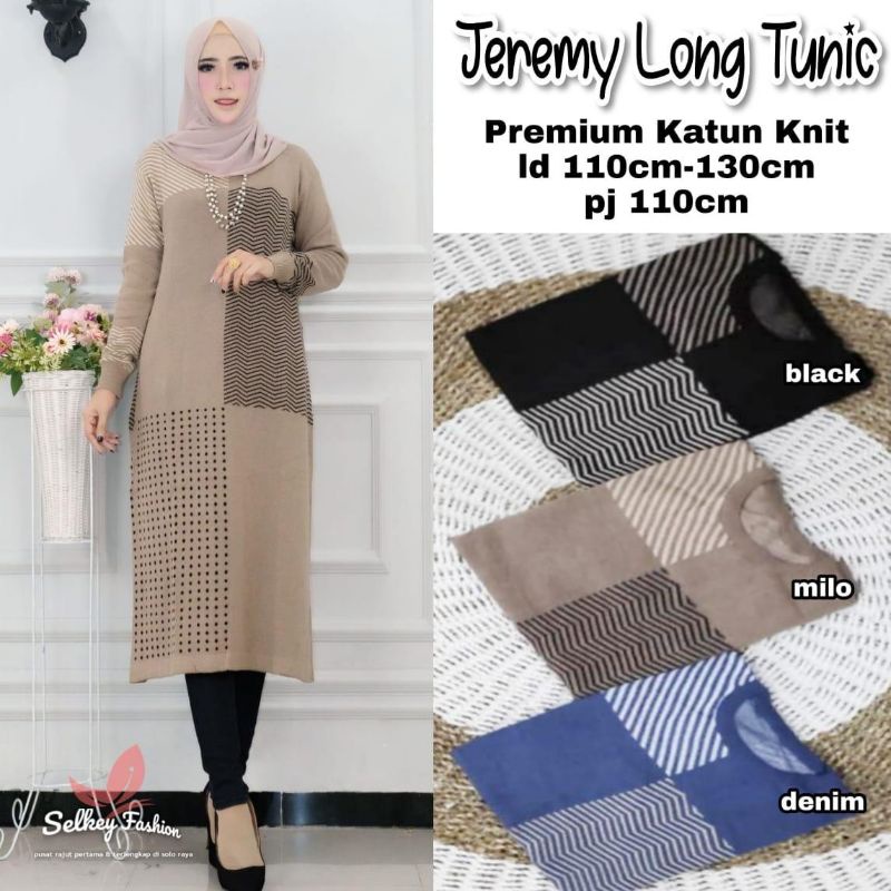 Jeremy Long Tunik Rajut import Korean style adem original By SELKEY Solo