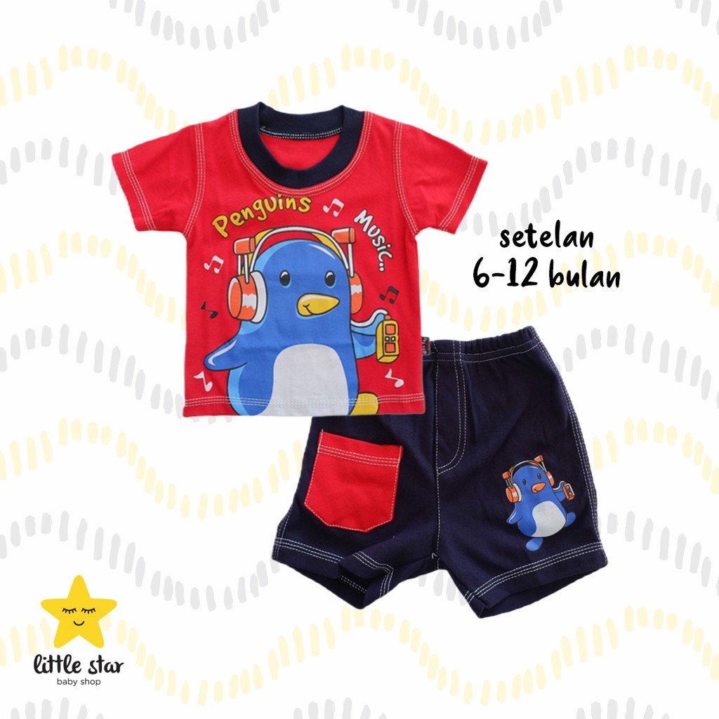 Setelan Anak Cowok | Set Baju Kaos Atasan Celana Anak Bayi Laki