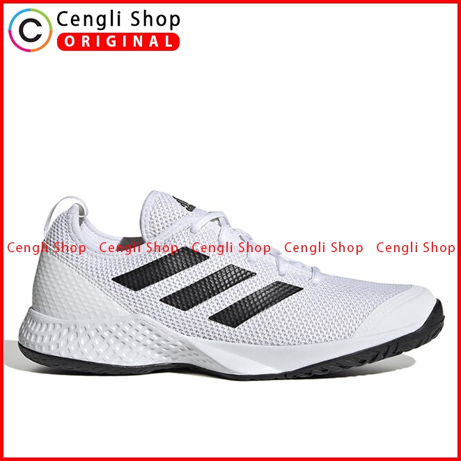 SEPATU OLAHRAGA ADIDAS PRIA ORIGINAL TRAINING COURTFLASH TENNIS WHITE