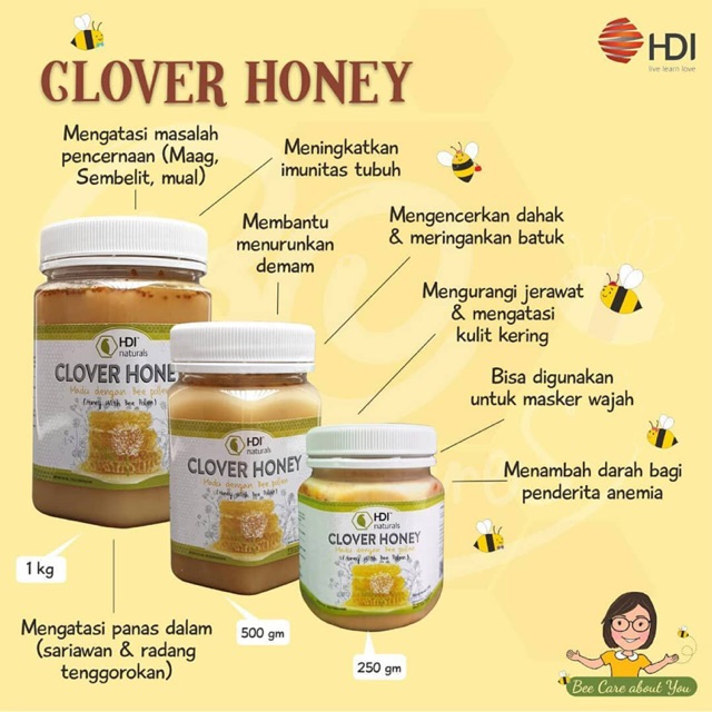 Clover honey HDI 1kg/ madu clover hdi