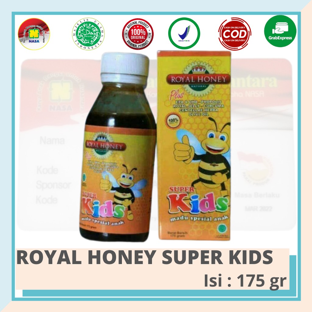 

Natural Honey Super Kids (KIDS) - Madu Vitamin - Penambah Nafsu Makan Pada Anak - AA - DHA