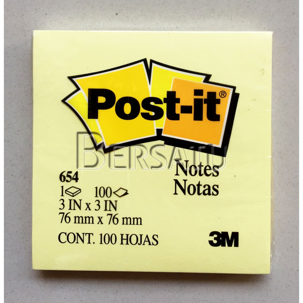 Post It 3M 654 Sticky Note ∬ Warna ♘ L0 SM Q1-Kuning