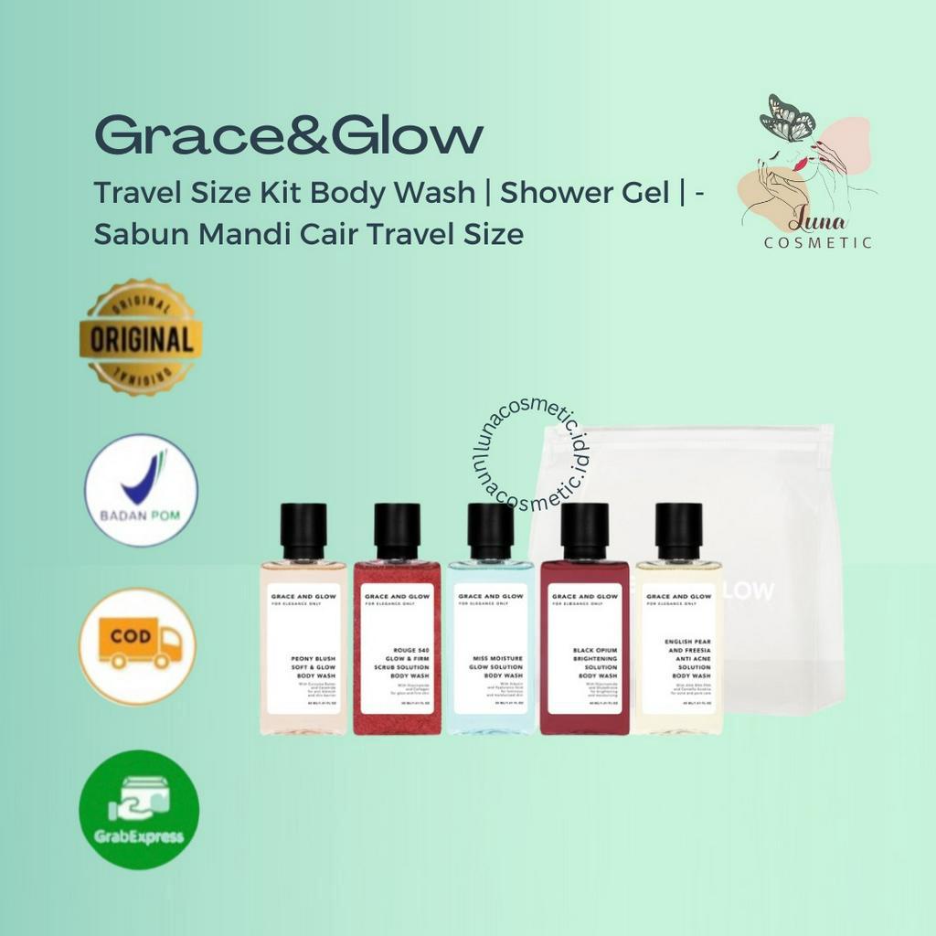 Grace and Glow Travel Size Kit Body Wash | Shower Gel | - Sabun Mandi Cair Travel Size