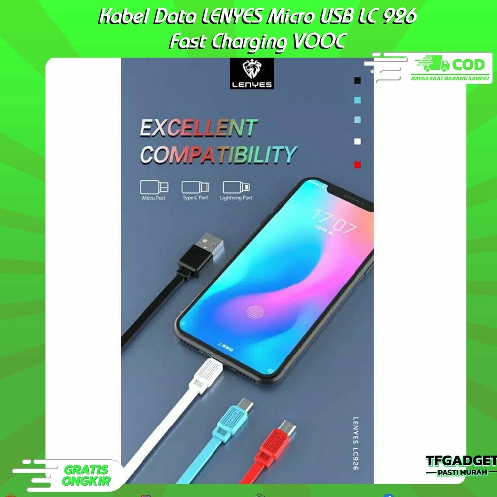 Kabel Data LENYES Micro USB LC 926 Fast Charging VOOC