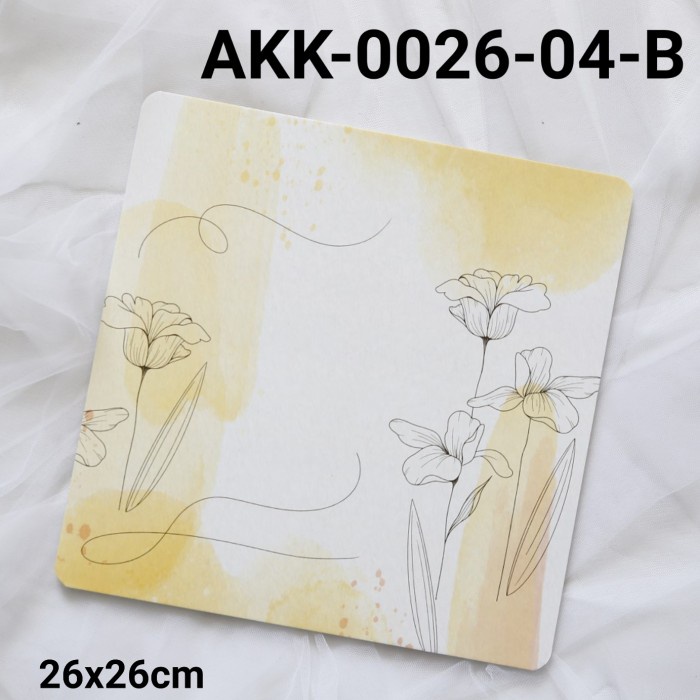 

GR-AKK-0026-04 CAKE BOARD TATAKAN ALAS KUE KOTAK 26CM BUNGA WATERCOLOR TERBARU