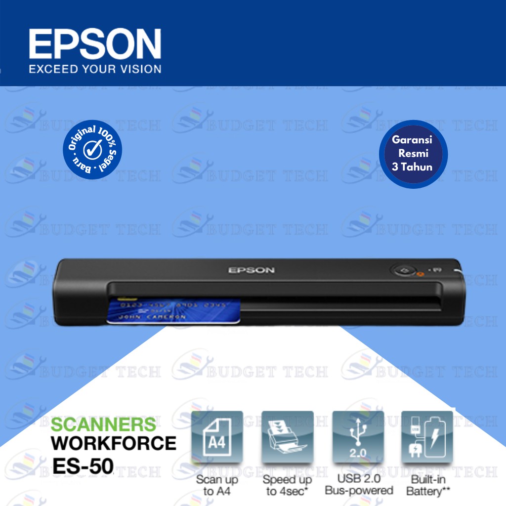 Jual Scanner Epson ES 50 ES50 Portable Scanner NEW Garansi Resmi