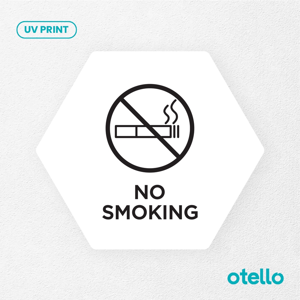 No Smoking 2 Sign Board Akrilik Tempel Signage Dinding Papan Label Acrylic Restoran Wall Stiker Dinding Petunjuk Toko Cafe