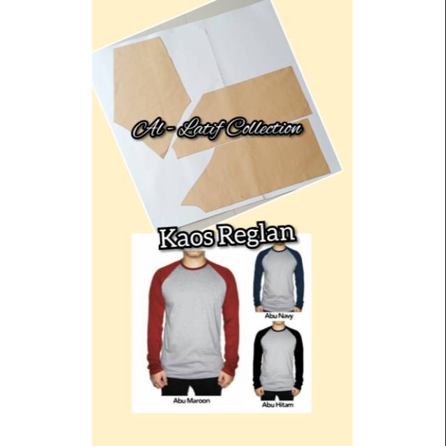 Pola jiplak / pola instan kaos Reglan