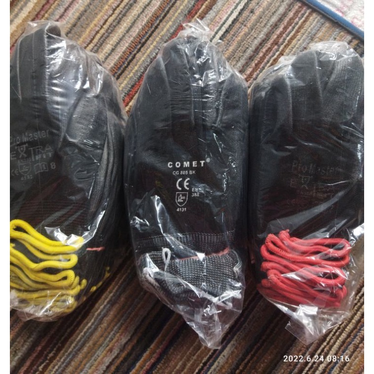 1 lusin sarung tangan safety hitam 12 pasang (24pcs) comet promaster shama dll Grosir 12 pasang