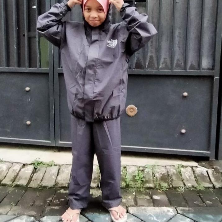 (TREN TERBARU) Jas Hujan Anak anak setelan TNF - Raincoat Kids Series TNF - Mantel Hujan Anak Anak S