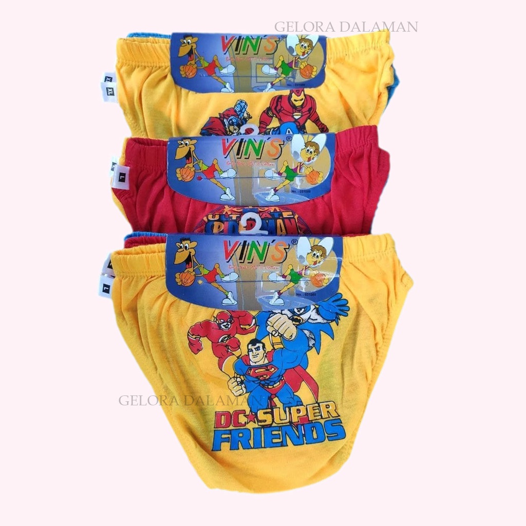 3 Pcs Celana Dalam Anak Laki Laki Karakter Motif Kartun Cd Anak Cowok Gambar