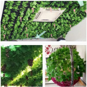 Daun Rambat Plastik Artificial Lebar Tanaman Hias Dekorasi Dinding Harga/Meter